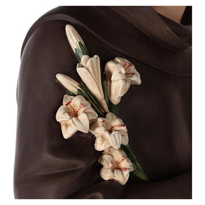 Santo António de Lisboa 160 cm fibra de vidro pintada com olhos de vidro