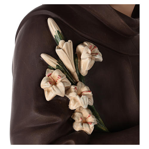 Santo António de Lisboa 160 cm fibra de vidro pintada com olhos de vidro