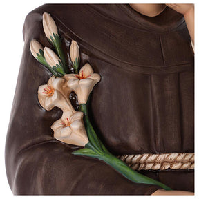 Santo António de Lisboa imagem fibra de vidro corada 130 olhos vidro