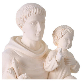 Santo António para exterior Val Gardena fibra de vidro branca 60 cm