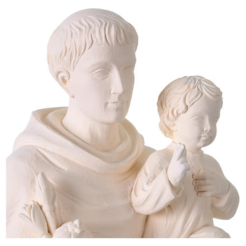 Santo António para exterior Val Gardena fibra de vidro branca 60 cm