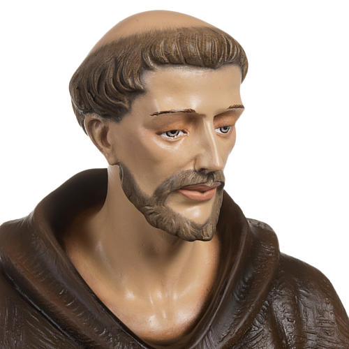 São Francisco com pombas 80 cm fibra de vidro