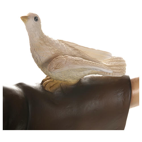 São Francisco com pombas fibra de vidro 100 cm PARA EXTERIOR