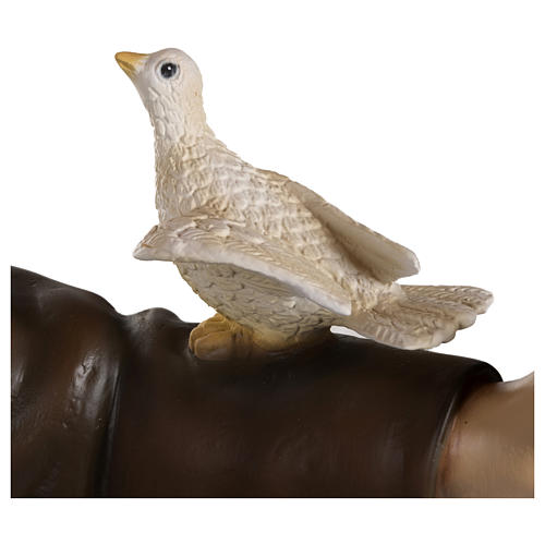 São Francisco com pombas fibra de vidro 100 cm PARA EXTERIOR