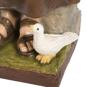 São Francisco com pombas fibra de vidro 100 cm