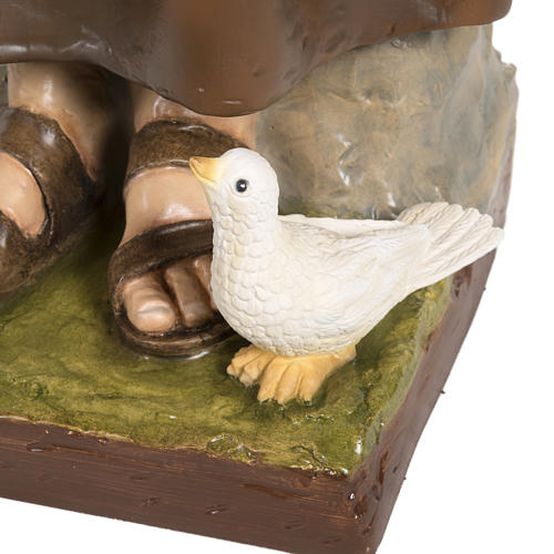 São Francisco com pombas fibra de vidro 100 cm