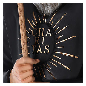 São Francisco de Paula fibra de vidro corada 115 cm olhos vidro