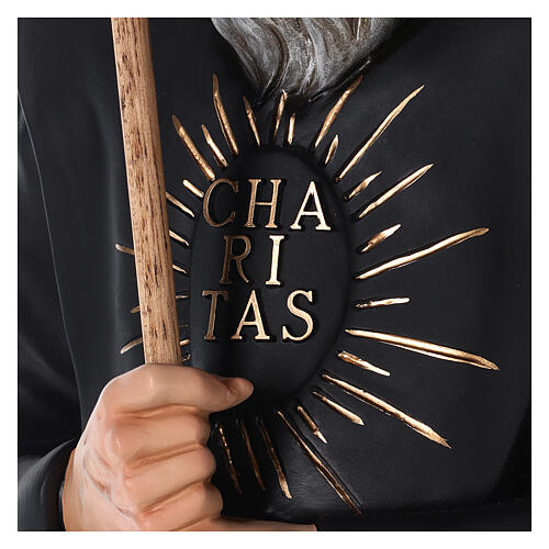 São Francisco de Paula fibra de vidro corada 115 cm olhos vidro