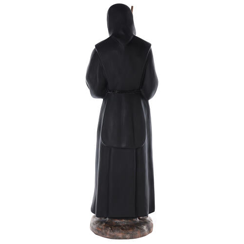 São Francisco de Paula fibra de vidro corada 115 cm olhos vidro