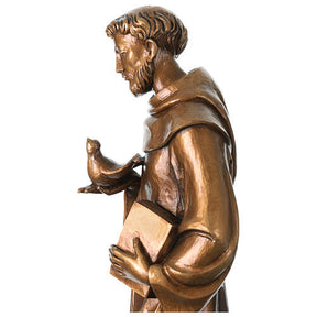 São Francisco em fibra de vidro efeito bronze para exterior Val Gardena