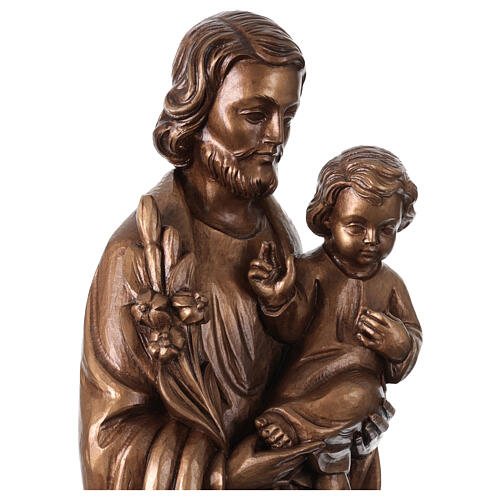 São José bronze Val Gardena fibra de vidro 60 cm