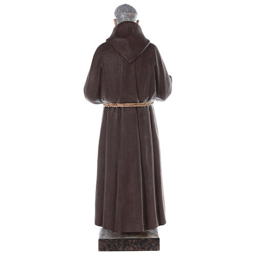 São Pio fibra de vidro corada 110 cm olhos vidro