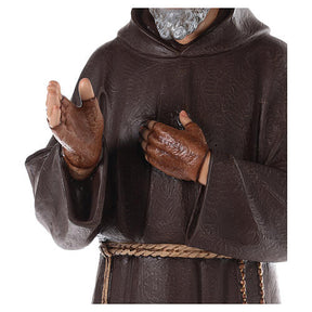 São Pio fibra de vidro corada 110 cm olhos vidro