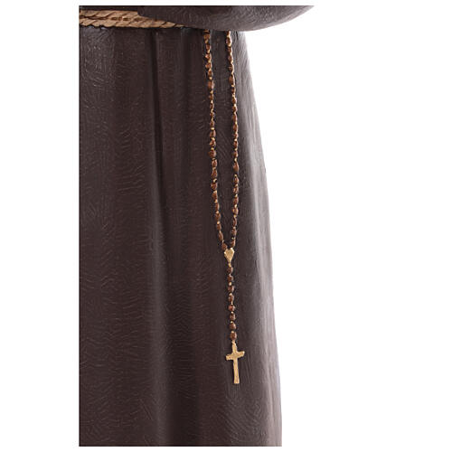 São Pio fibra de vidro corada 110 cm olhos vidro