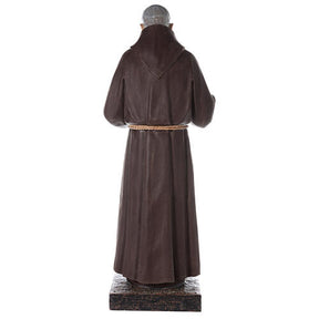 São Pio fibra de vidro pintada 180 cm olhos vidro