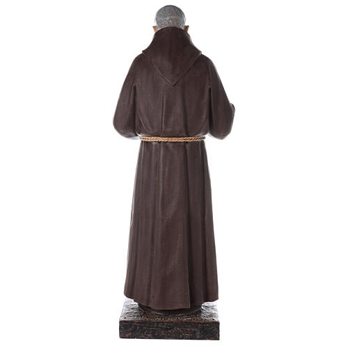 São Pio fibra de vidro pintada 180 cm olhos vidro