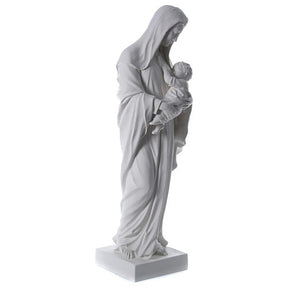 Virgem Maria com menino 170 cm fibra de vidro branca